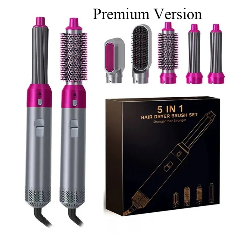 ZENX Wholesale 5 In 1 Hair Curler Set  Upgraded Negative ions Hair Dryer Hot Comb Brush Curling Iron For Dyson Airwraps