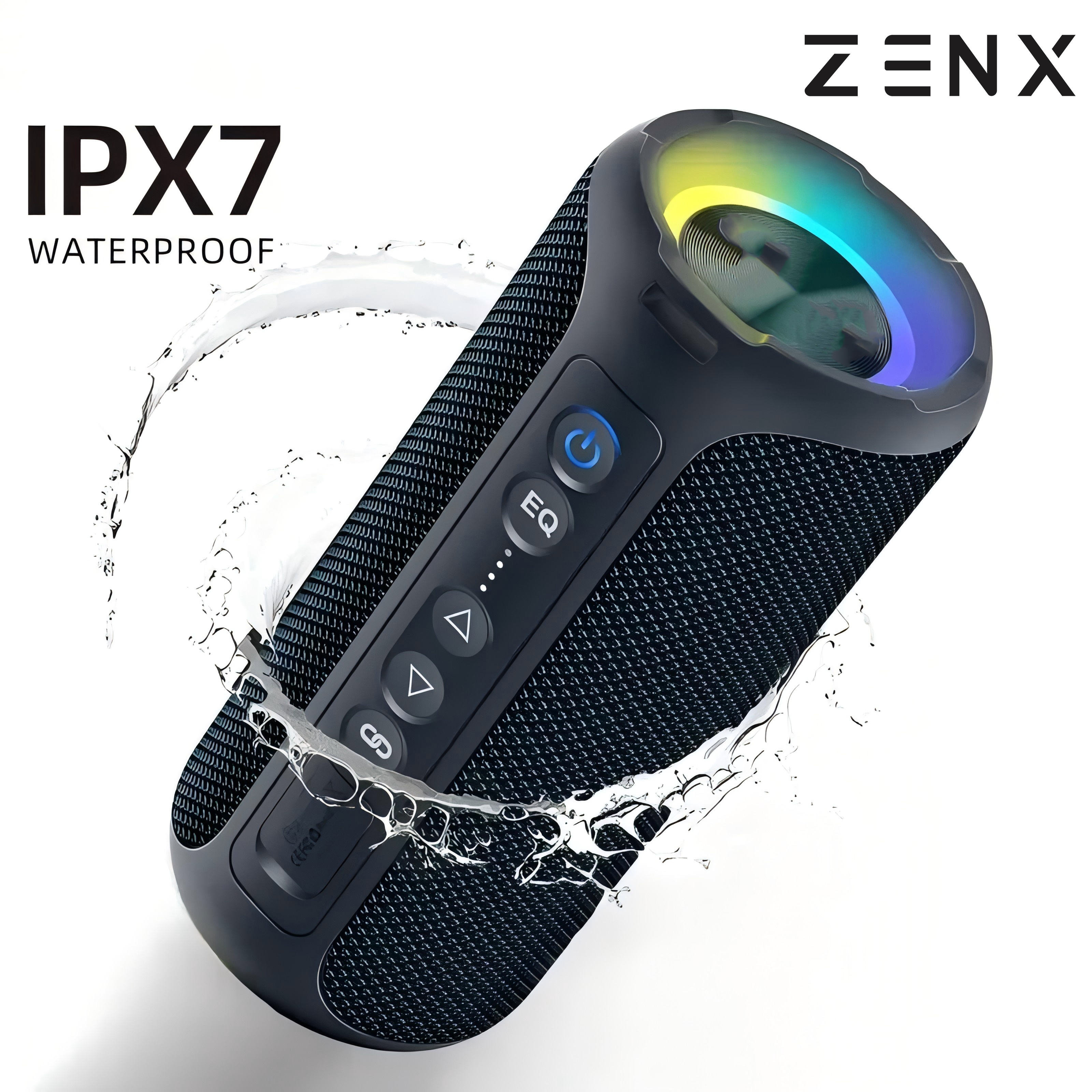ZENX Ortizan Bluetooth Speakers 40W Enhanced Bass Portable Outdoor Wireless Speaker 30Hrs IP7 Waterproof Shower Speaker Bluetooth 5.3