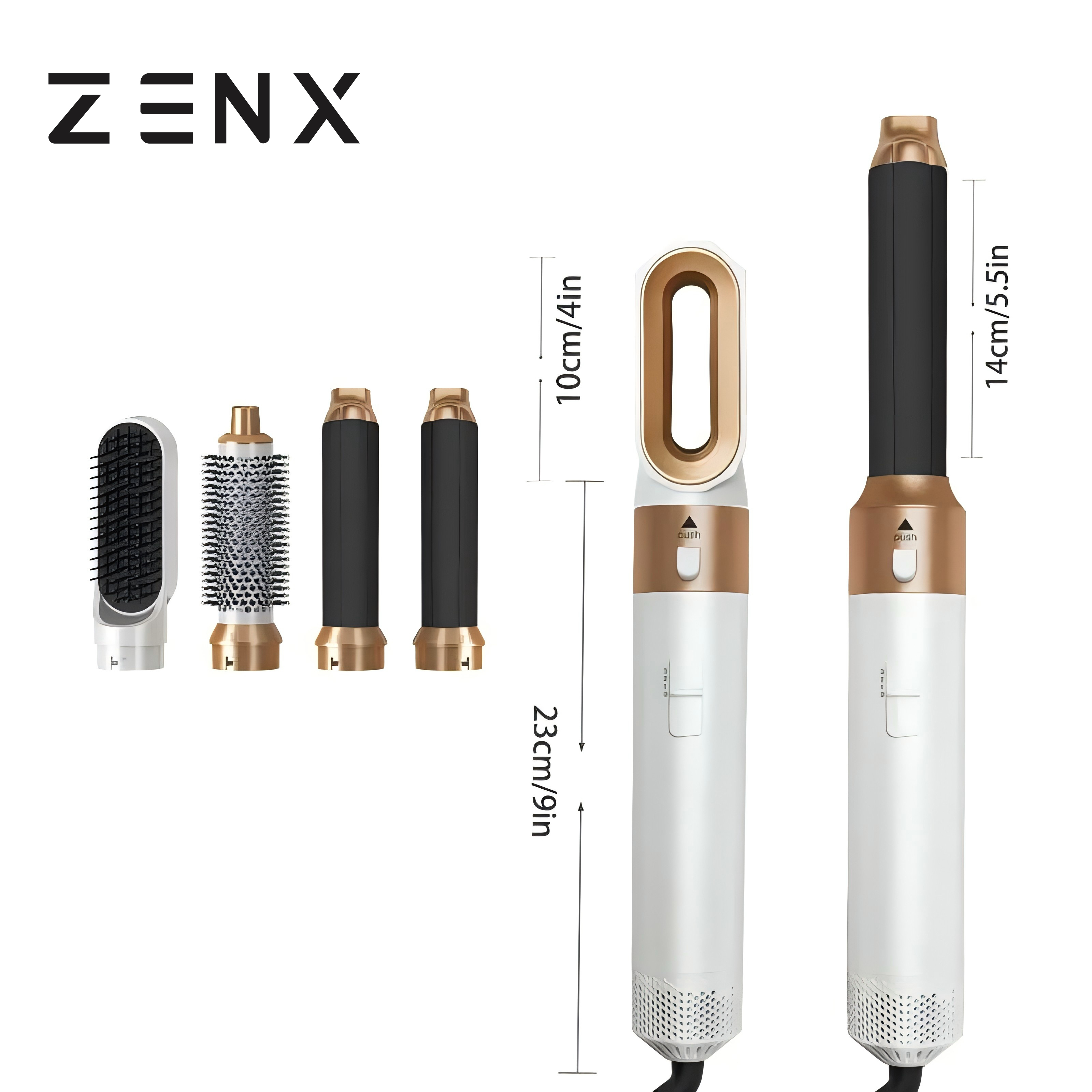 ZENX Wholesale 5 In 1 Hair Curler Set  Upgraded Negative ions Hair Dryer Hot Comb Brush Curling Iron For Dyson Airwraps