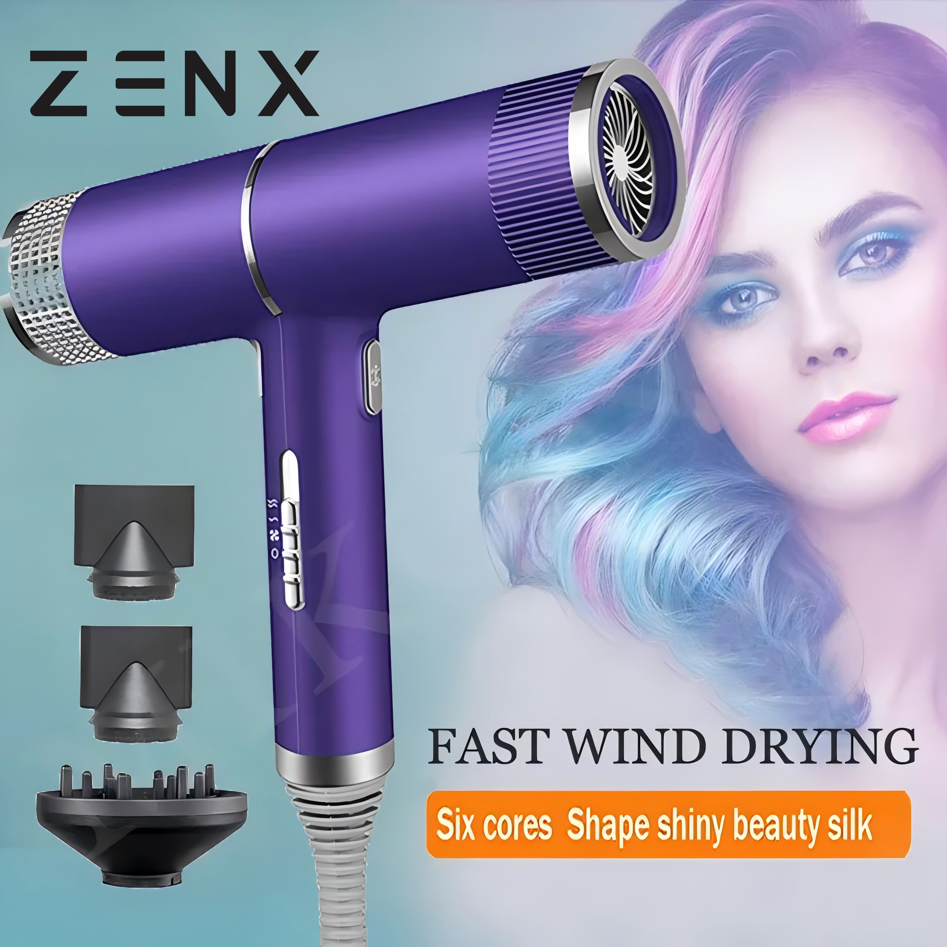 ZENX Professional Hair Dryer Infrared Negative Ionic Blow Dryer Hot&Cold Wind Salon Hair Styler Tool Hair Electric Drier Blower