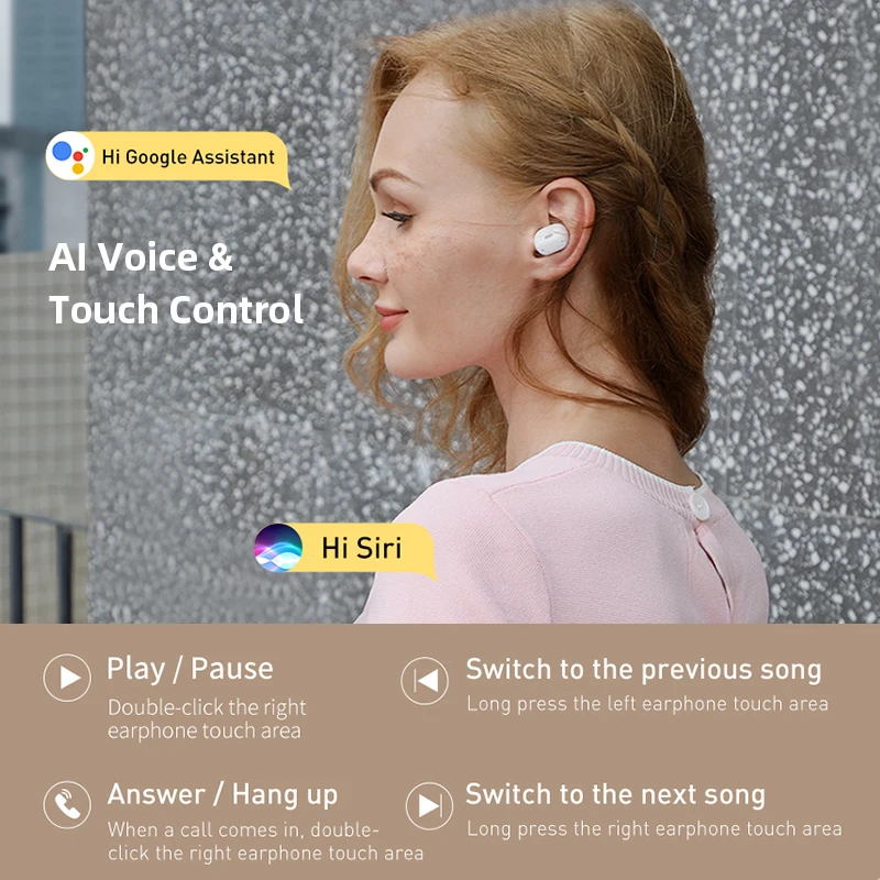 ZENX Go WM01 Plus Wireless TWS Bluetooth Headphones 5.0 Earphones Stereo Sports Waterproof Headsets with LED Digital Display