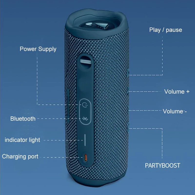 ZENX Bluetooth speaker portable IPX7 waterproof outdoor stereo bass music track independent tweeter