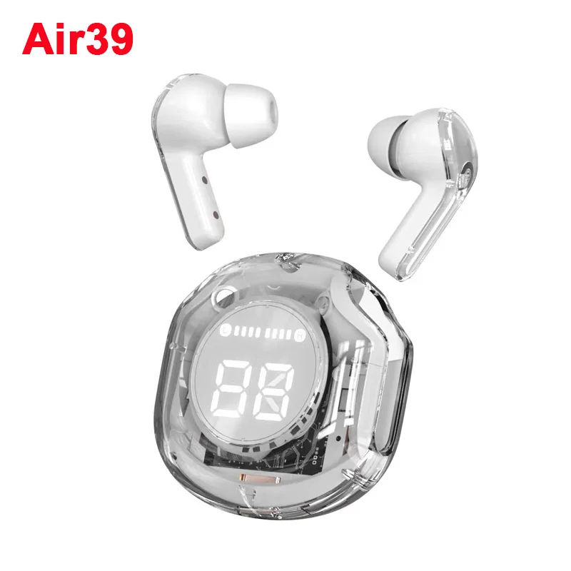 ZENX wireless Bluetooth headset transparent headphones led power digital display stereo sound earphones for sports working