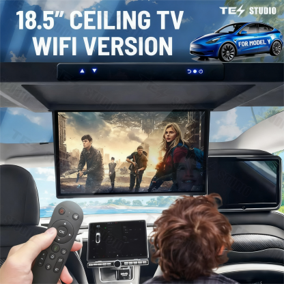Tesstudio® 17.3-Inch Car Roof-Mounted TV with Wi-Fi for Tesla Model Y Accessories