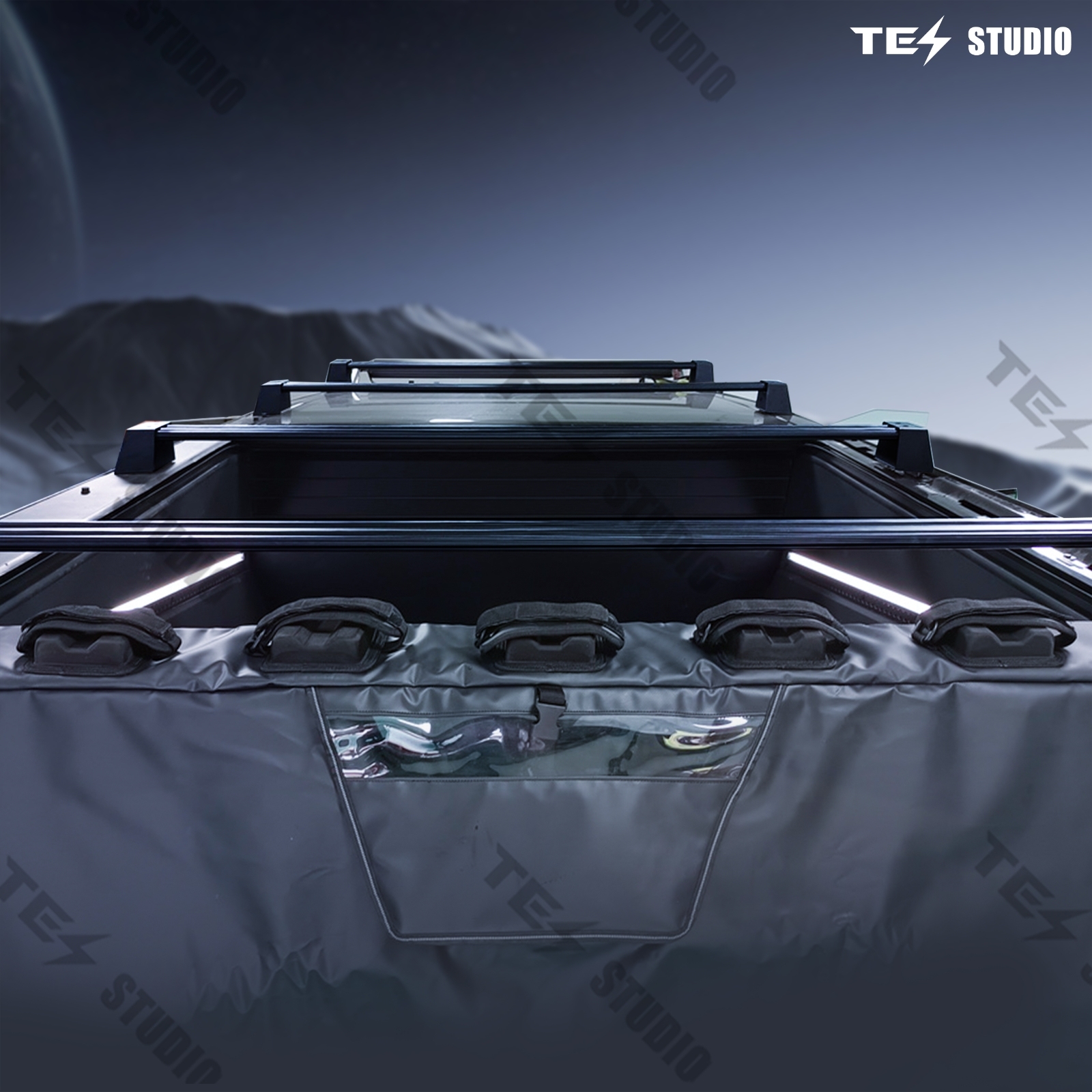 Tesstudio Crossbar Roof Rack Rooftop Cargo Rack Carrier Tesla Cybertruck