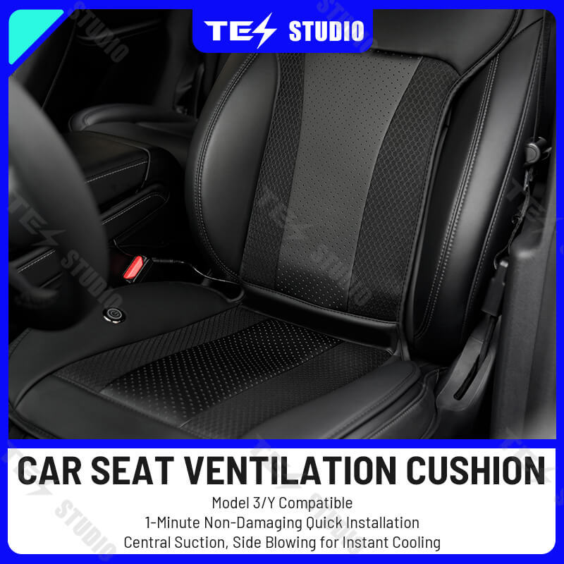 Tesstudio Tesla Ventilated Seat Cover - Black and White, Single/Double Seat Options