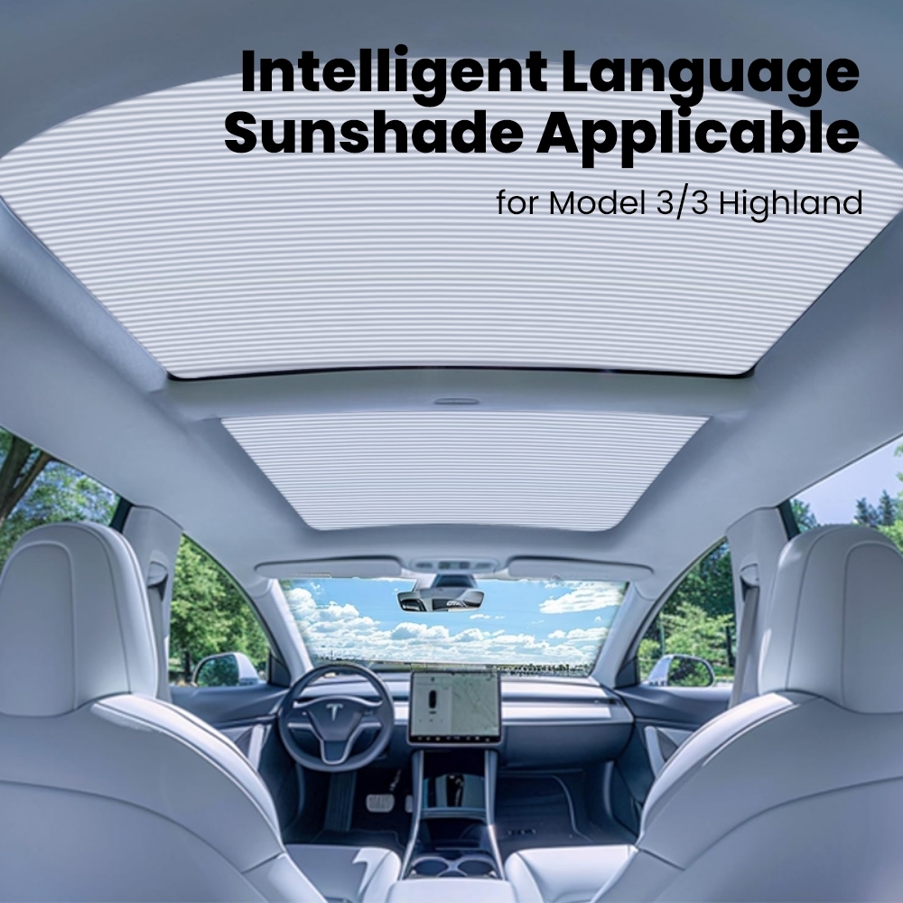 Voice Control Retractable Roof Sunshade for Tesla Model 3/Highland 3