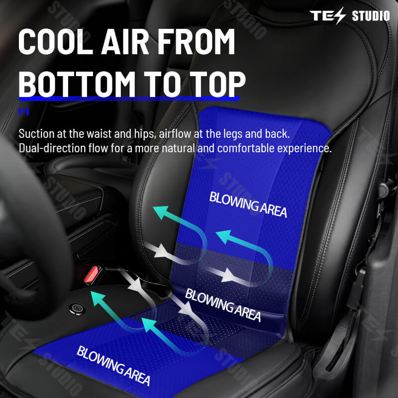 Tesstudio Tesla Ventilated Seat Cover - Black and White, Single/Double Seat Options