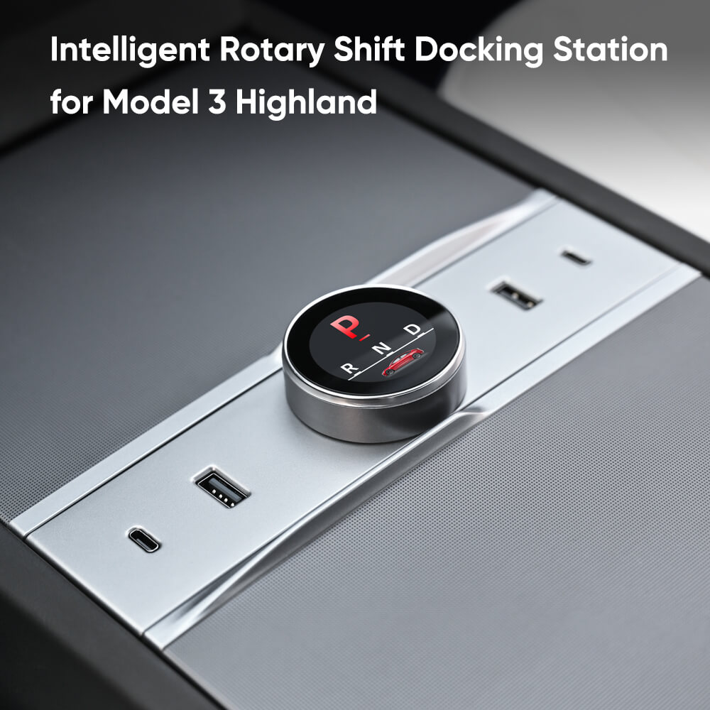 Tesstudio Highland 3 Smart Rotating Gear Shift Dock for Tesla Model 3 Highland-Tes studioInterior,Model 3 Highland interior,Model 3 Highlandtesla accessories