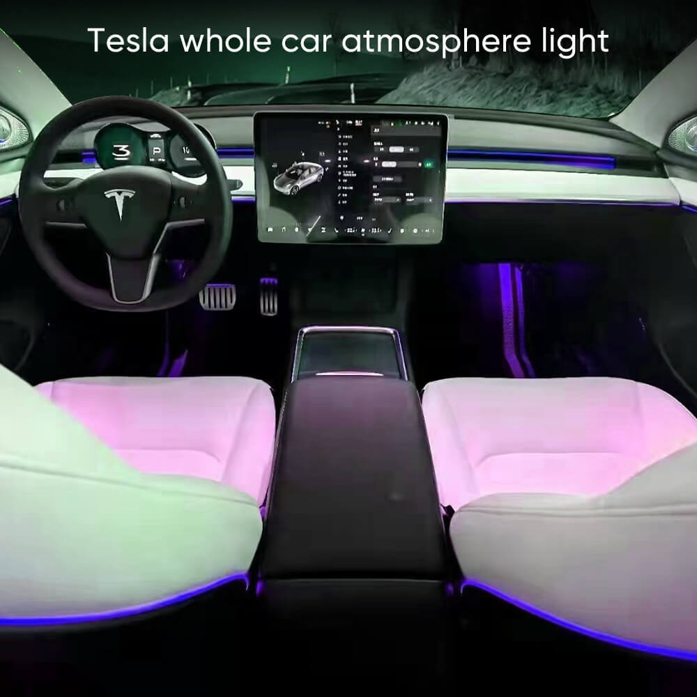Tesstudio 2021+ Model 3/Y Laser Carving Ambient Lighting Upgrade Kit-Tes studioLighting Upgrade,Model 3,Model Y,Model Y interior,Model 3 interiortesla accessories