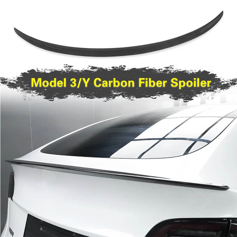 Model 3/Y Real Carbon Fiber Rear Trunk Lip Spoiler-Tes studioCarbon Fiber,Model Y,Model 3,Model 3 Exterior,Model Y Exteriortesla accessories