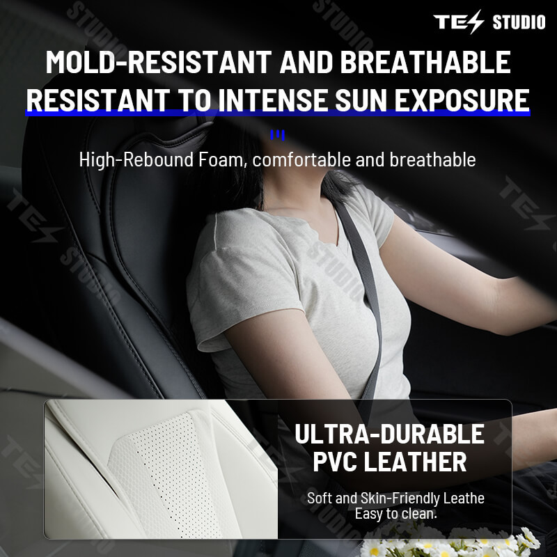 Tesstudio Tesla Ventilated Seat Cover - Black and White, Single/Double Seat Options