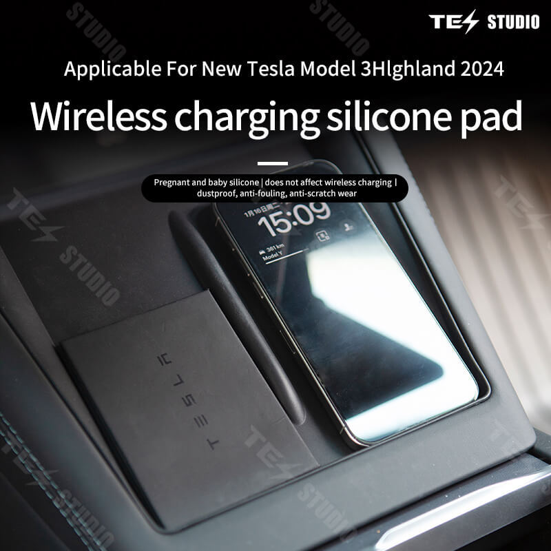 Te's's'tWireless Charging Mat with Storage for Tesla Model 3 Highland 