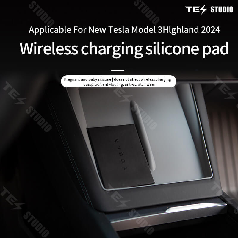 Tesstudio Wireless Charging Mat with Storage for Tesla Model 3 Highland
