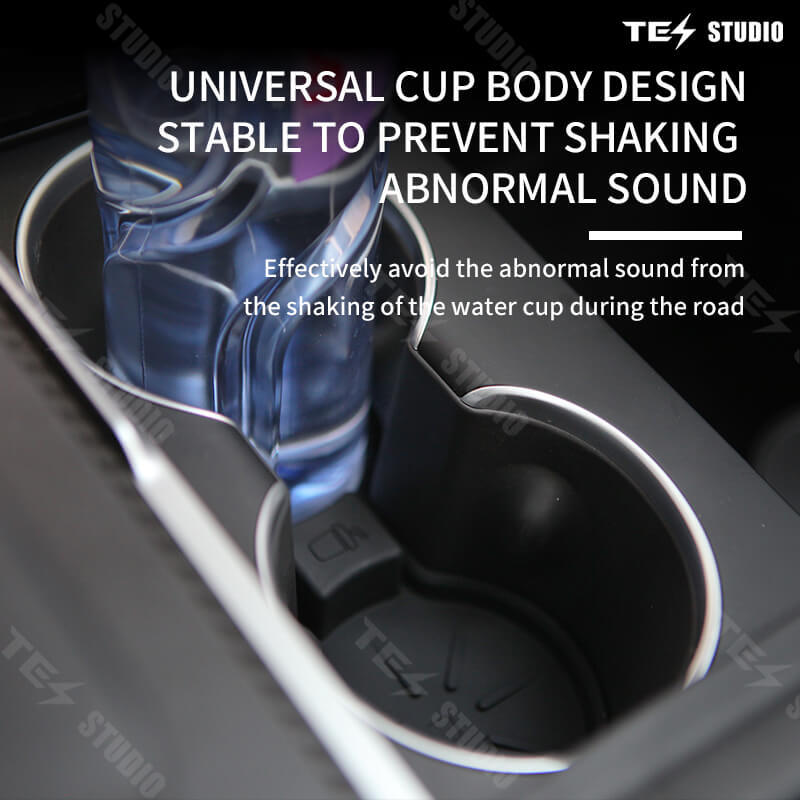 Tesstudio Tesla Model 3 2024 Cup Holder Mats Non-Slip Waterproof Silicone