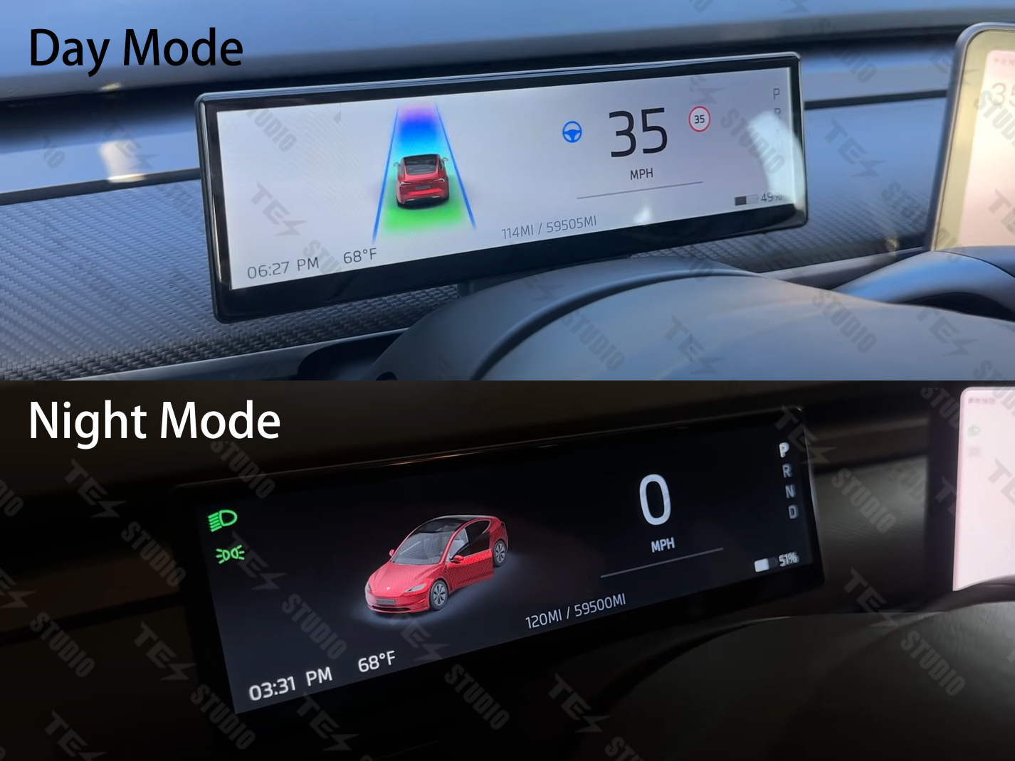 Tesla Rpm Meter Model 3/Y/Model 3 Highland 8.8-inch Speedometer Instrument Cluster ...