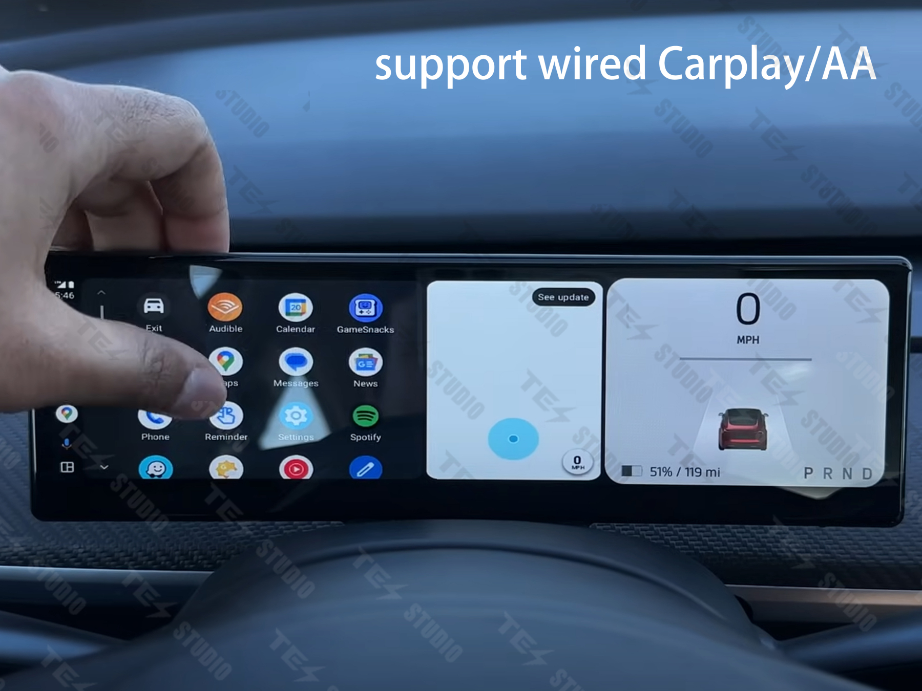 Tesstudio 8.8-Inch Touch Screen Instrument Cluster for Tesla Model 3/Y