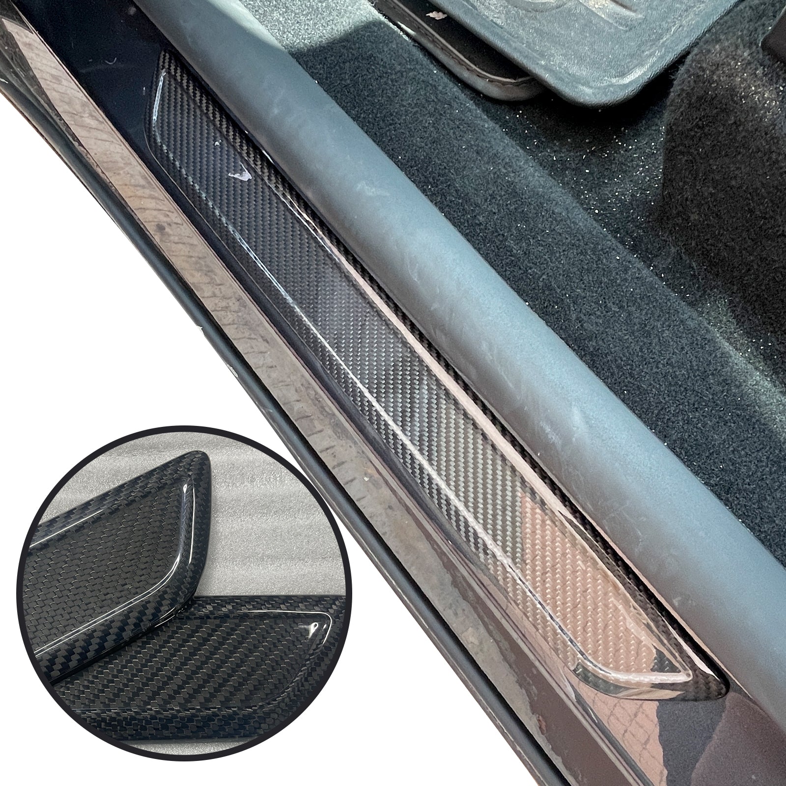 Tesla Model Y Juniper Door Sill Protector Door Sill Threshold Scuff Plate Trim Tesstudio? 4Pcs