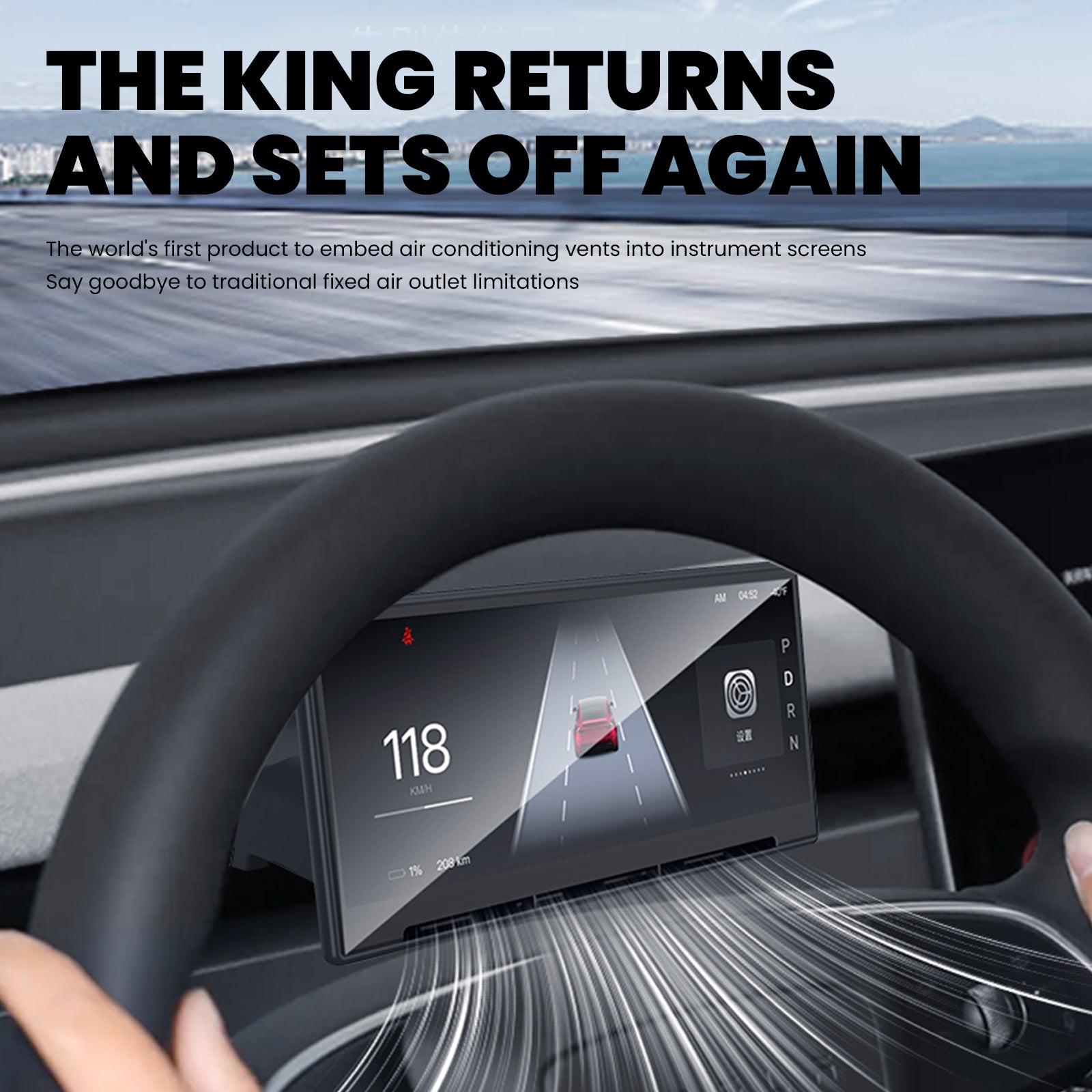 F9 Pro CarPlay Dashboard Display for Tesla Model 3/Y & Highland