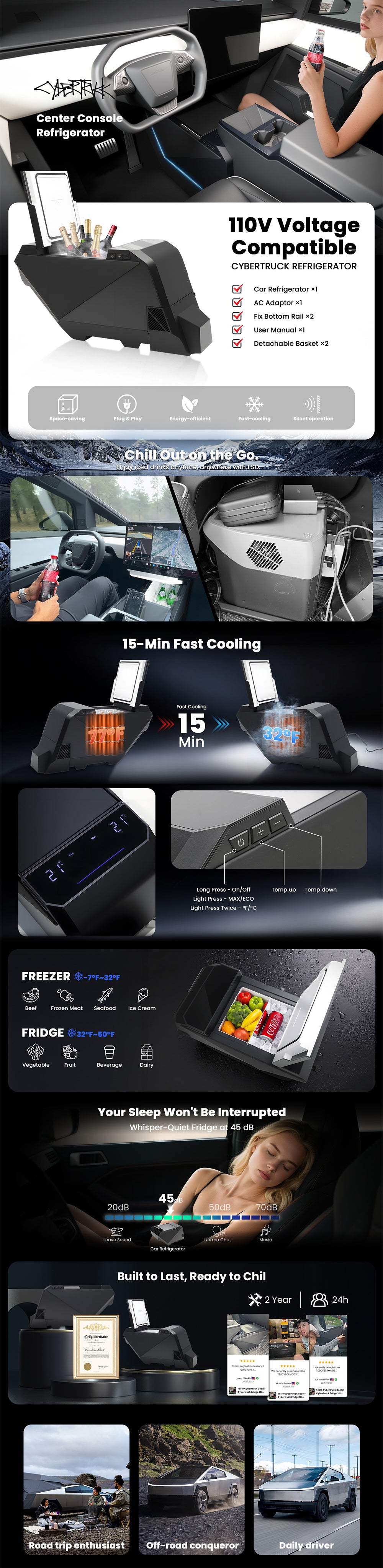 Tesla Cybertruck Electric Cooler Refrigerator 18L Floor Center Console Freezer Tesstudio?