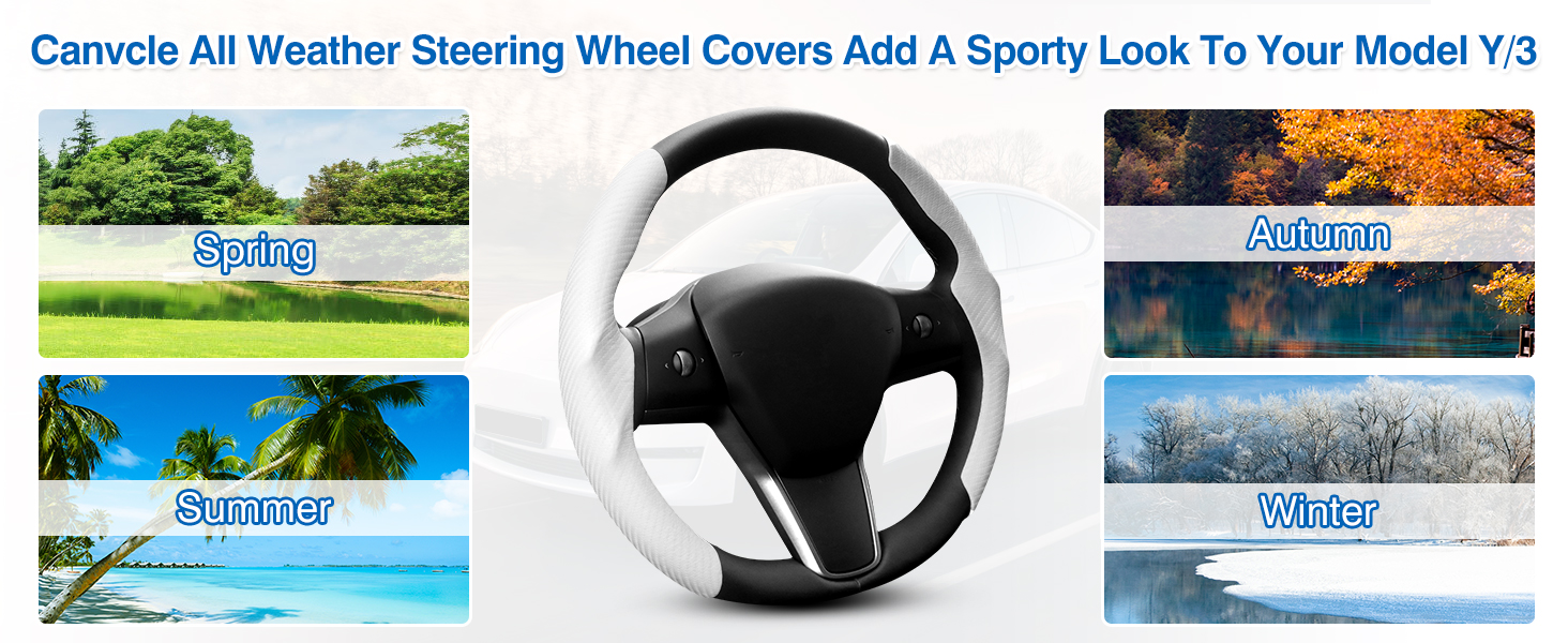 carbon fiber steering wheel covers segment car wheel protector trim wrap tesla model y 3 auto parts