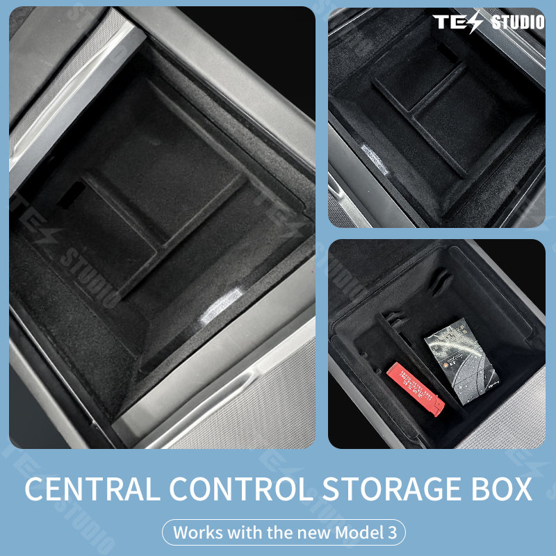 Tesstudio Center Console Storage Box For Tesla Model 3 Highland