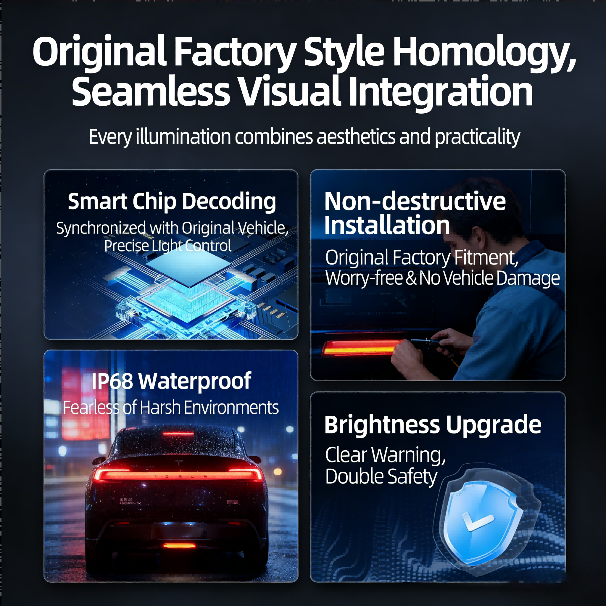 Diffused Guide Light For Tesla Model Y Juniper（2025.03+）