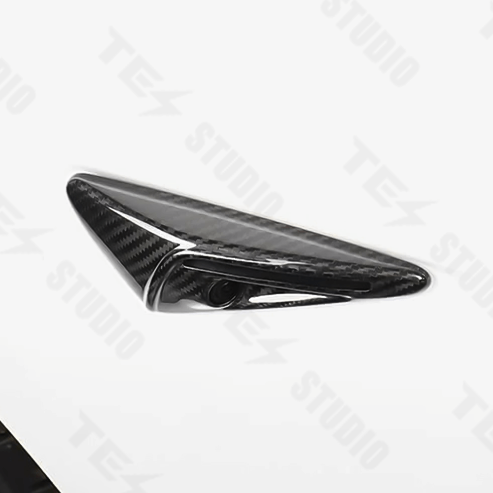 Tesstudio Carbon Fiber Leaf Camera Full Coverage Sticker Kit For Tesla Model 3 Highland