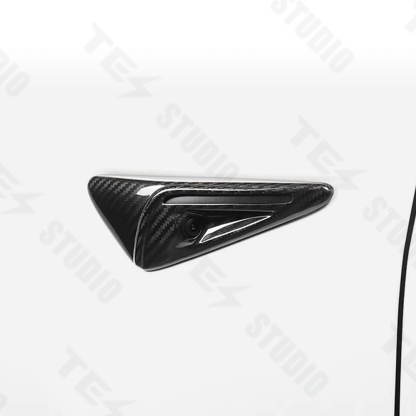 Tesstudio Carbon Fiber Leaf Camera Full Coverage Sticker Kit For Tesla Model 3 Highland
