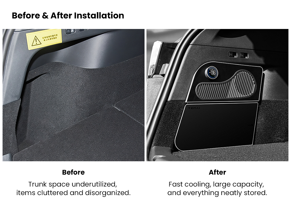 Trunk Fridge Hidden Cooler Car Mini Refrigerator for Tesla Model Y /Model Y Juniper