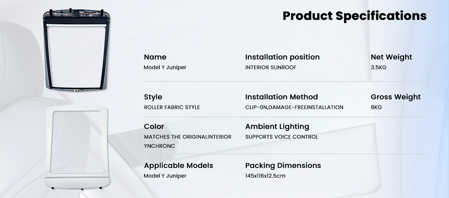 Tesla Model Y Juniper Power Sunshade Voice-Controlled Electric Sunshade With Ambient Lighting Tesla Interior Accessories Tesstudio?