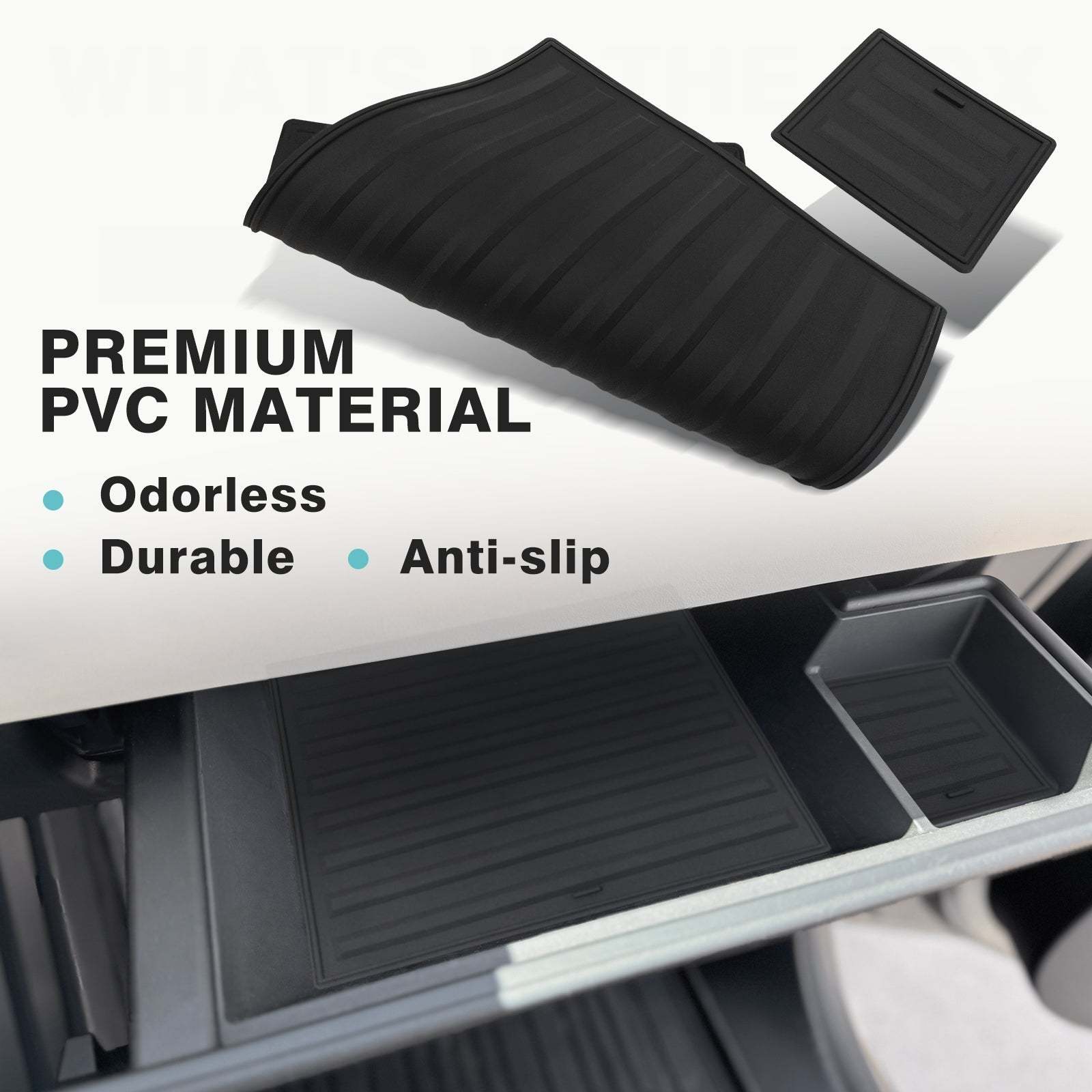 Tesstudio Bundle of Floor Lower Tray+ Cup Holder Front Tray for Cybertruck