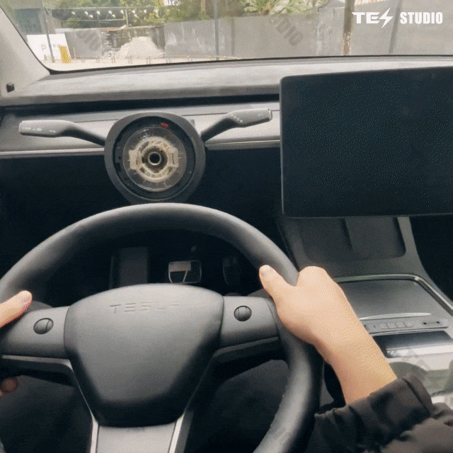 Tes Studio Cybertruck Style Yoke Steering Wheel for Tesla Model 3 & Y