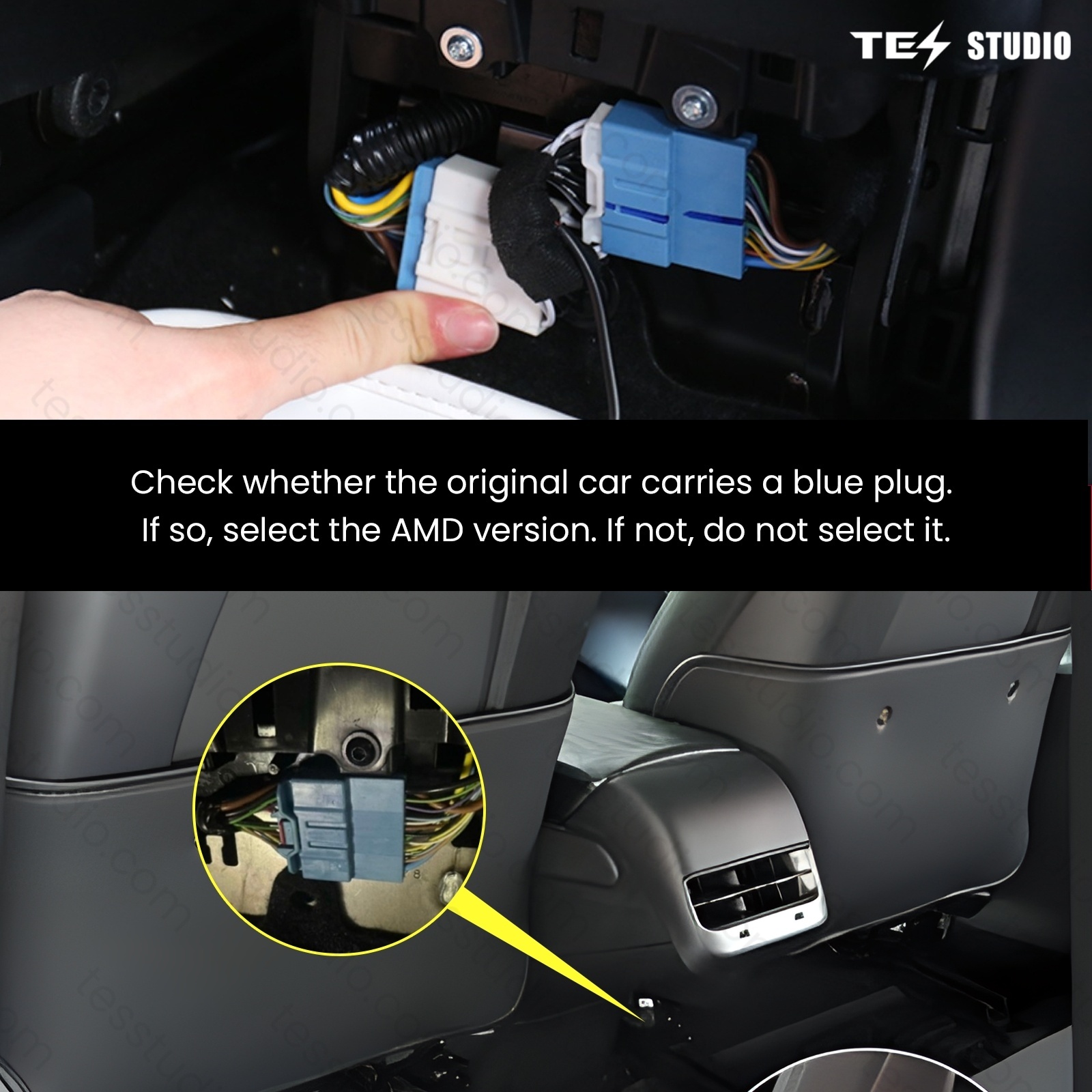 Tesstudio Tesla Accessories R89 Black Frame Rear Display with Disney Plus Entertainment For Model 3/Y（February 2019+）