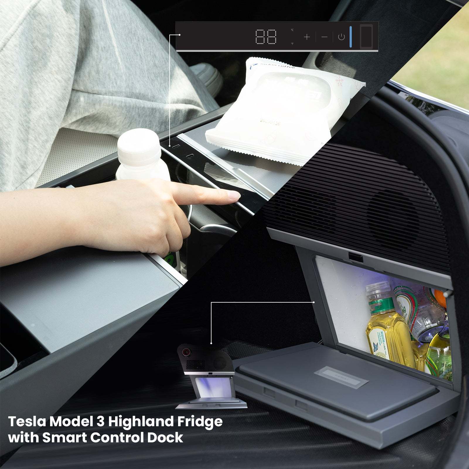 Tesla Model 3 Highland Portable Fridge Cooler With Control Expansion Dock Interior Accessories Tesstudio?