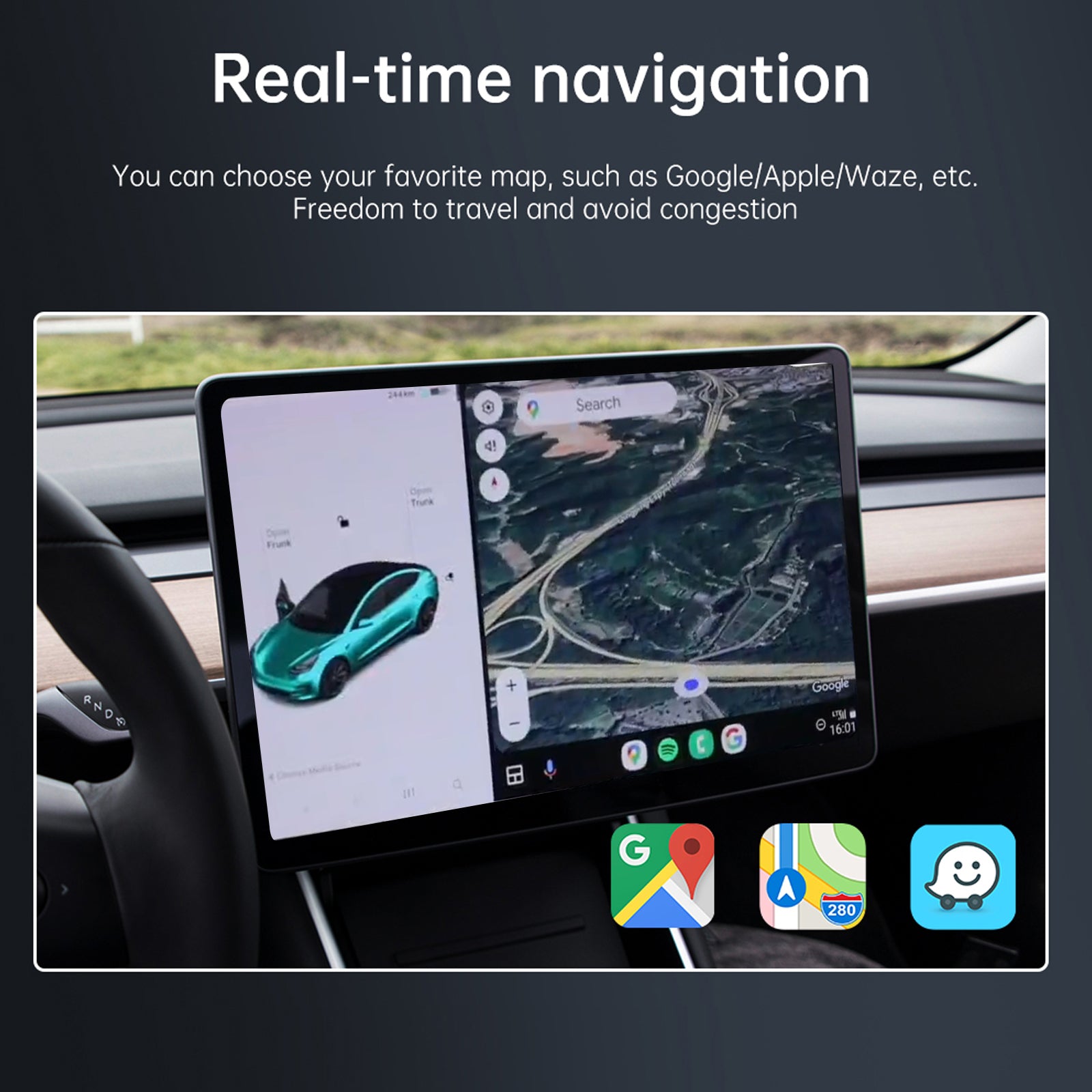 Tesla Model 3/3 Highland Model Y / Y Juniper Center Control Screen CarPlay Auto Decode Module Tesstudio?
