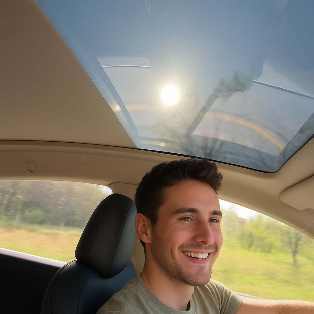 Tesla Model Y Power Sunshade Voice-Controlled Electric Sunshade Tesstudio? - Double Button