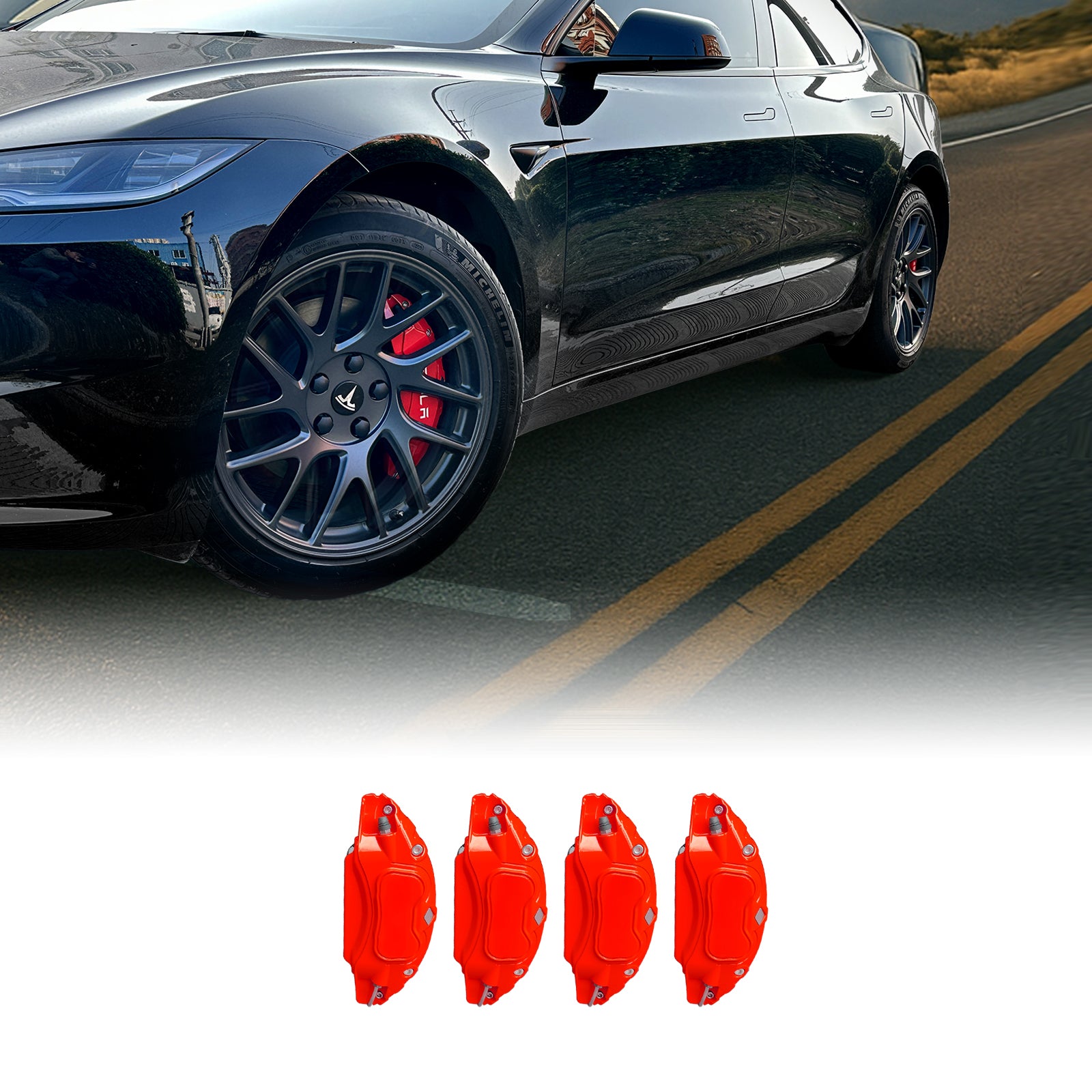 Brake Caliper Covers (4pcs) for Tesla Model 3/3 Highland Model Y/Y Juniper