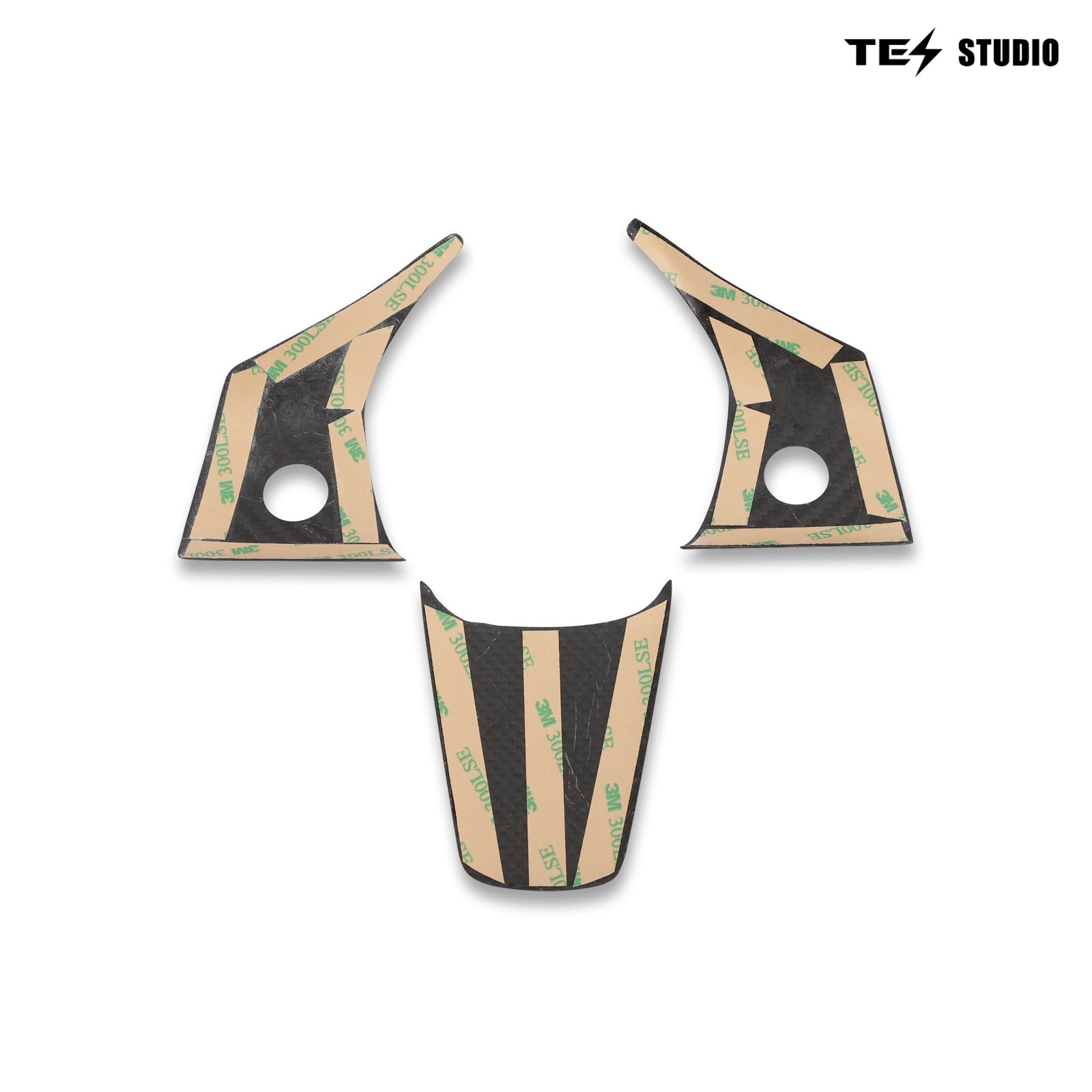 Tesla Model 3/Y Real Carbon Fiber Steering Wheel Decal Model 3/Y Steering Wheel Trim Tesstudio? (3Pcs)