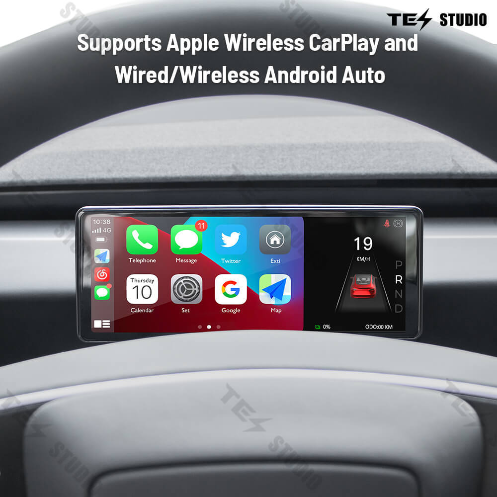 Tesstudio F68 Pro Front Dashboard Screen for Tesla Model 3/Y/Highland - Enhanced Display and Control