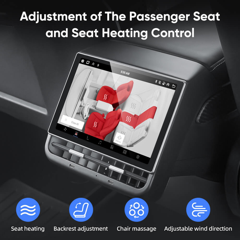 Tesstudio R86 Android Rear Entertainment Screen for Tesla Model 3/Y - Essential Tesla Accessories Upgrade with 8.66" HD Display-Tes studioScreen,Model Y interior,Model 3 interior,Model Y,Model 3tesla accessories