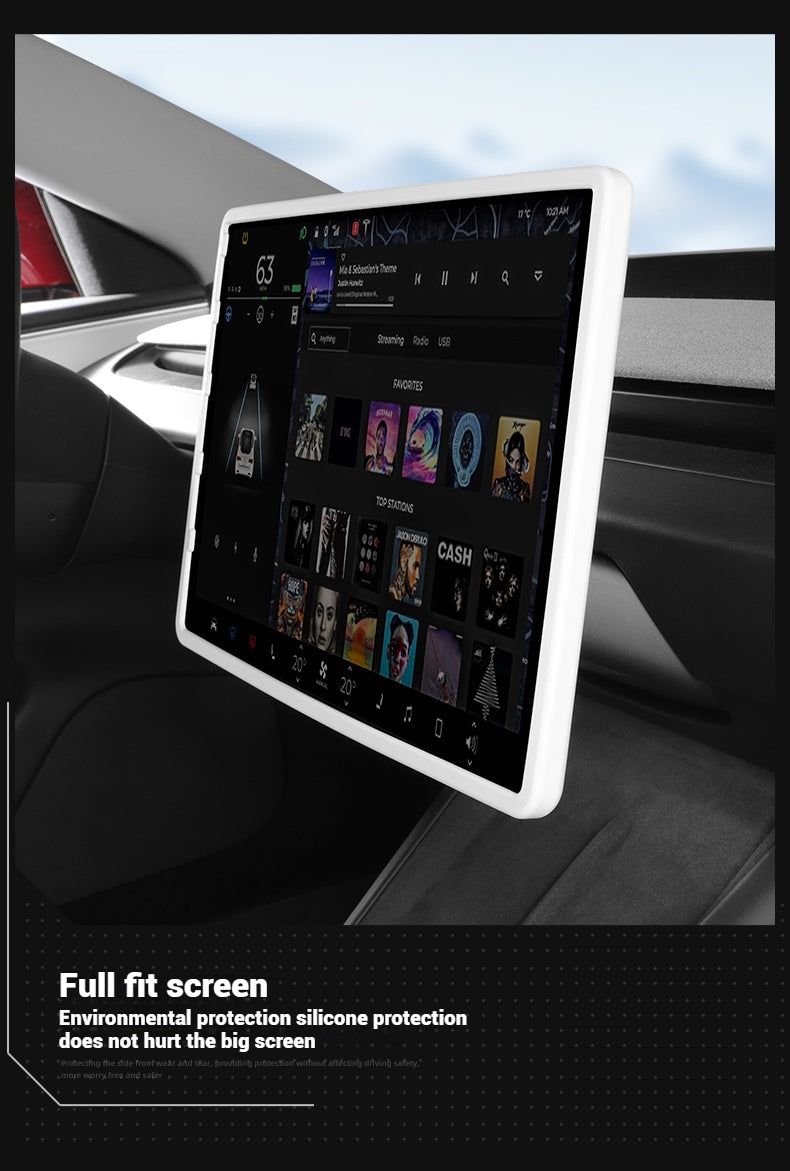 Tesla Interior Accessories Model 3 Highland Model Y Juniper Silicone Central Screen Protector Frame Tesstudio?