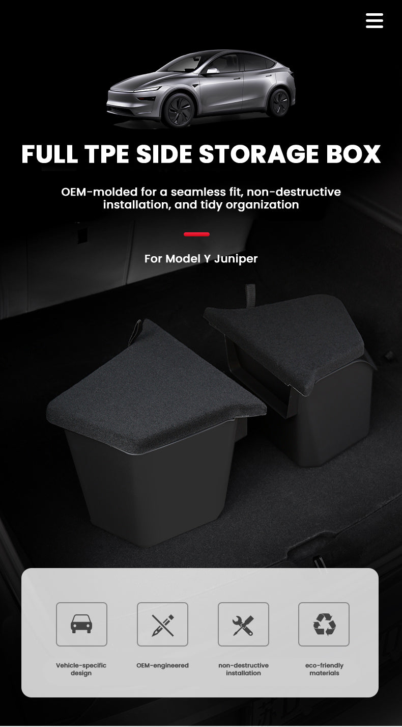 Tesla Model Y Juniper Interior Accessories Rear Trunk Organizer Storage Bins Tesstudio?