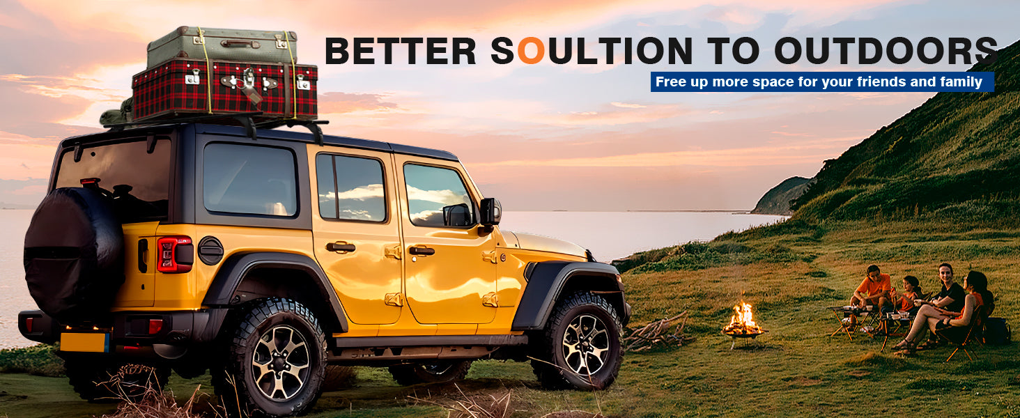 Roof Rack Cross Bars For Jeep Wrangler JK JL Gladiator JT 2007-2025 with Anti-Theft Metal Lock