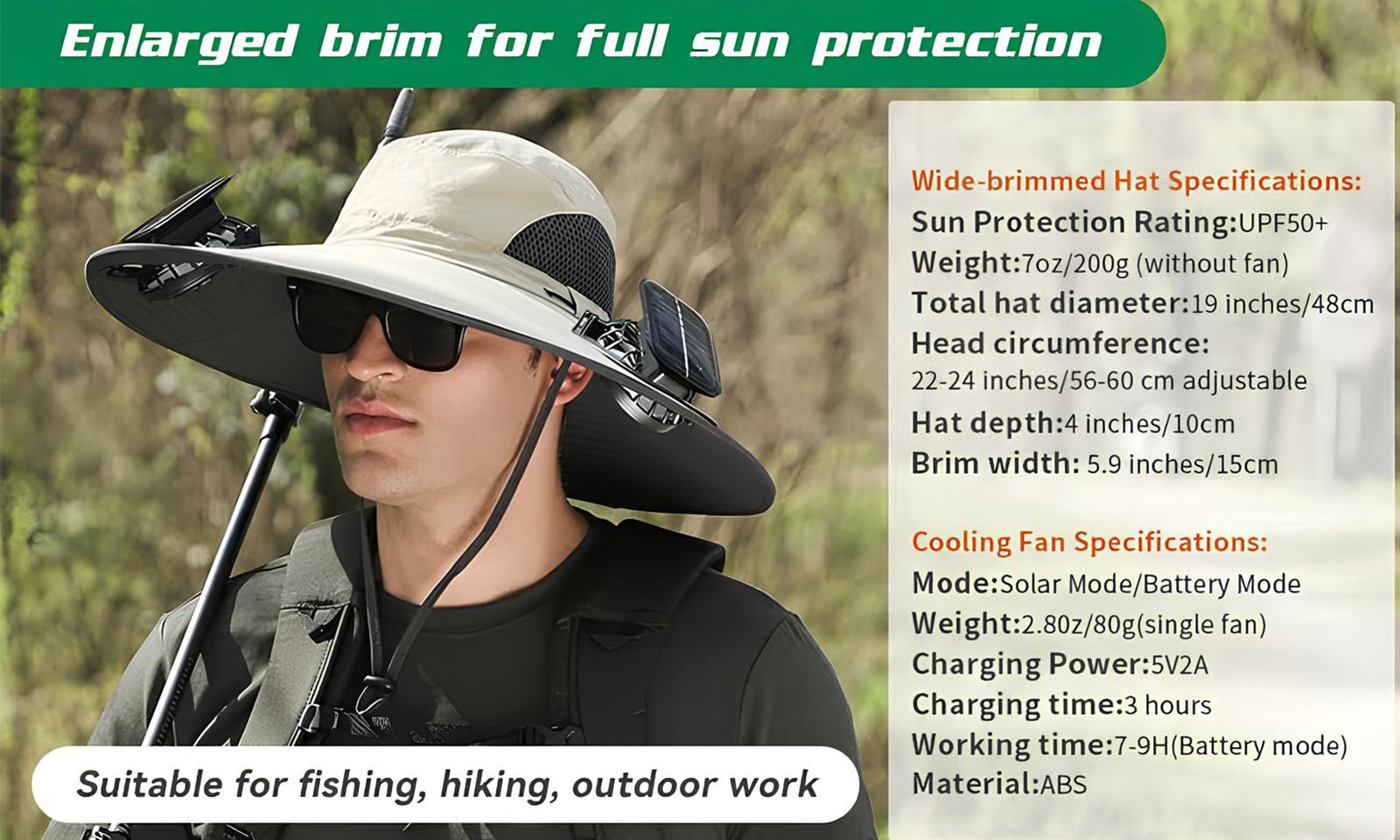 Solar-Powered Cooling Hat with USB Fan Outdoor Wide Brim Hat Tesstudio?