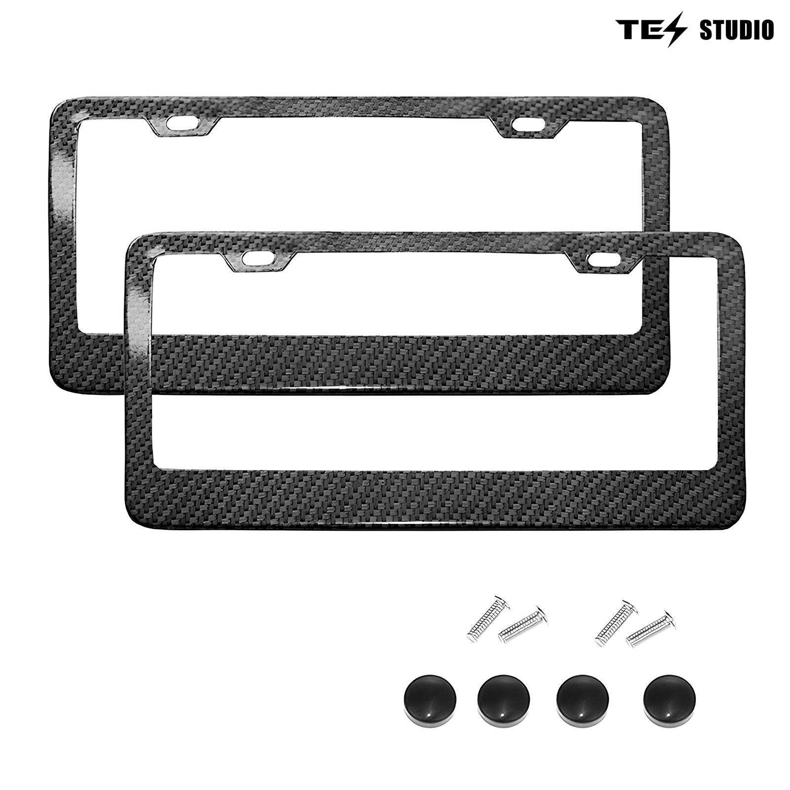 Tesla Model 3/Y/S/M Carbon Fiber License Plate Frame Front & Rear Holder Tesstudio?