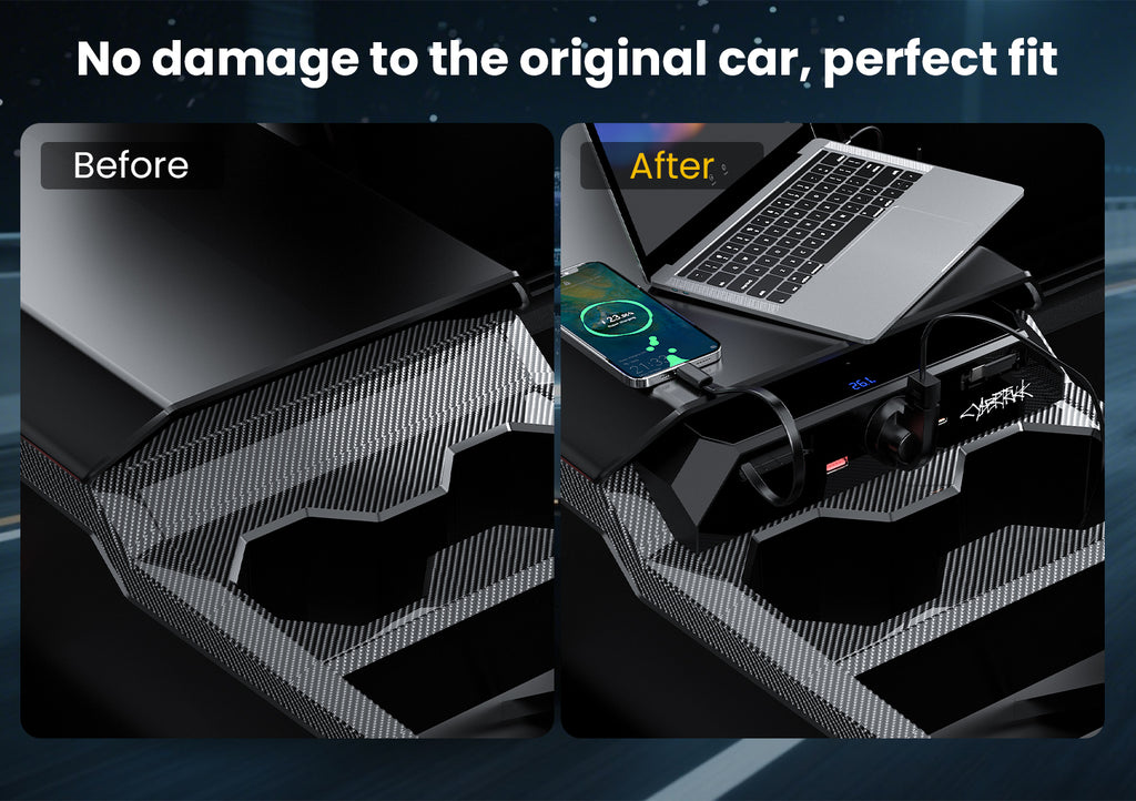 Tesla Charger Cybertruck Center Console 110V/USB Charger Hub Outlet With 110V(AC)/5V Cybertruck Interior Accessories Tesstudio?