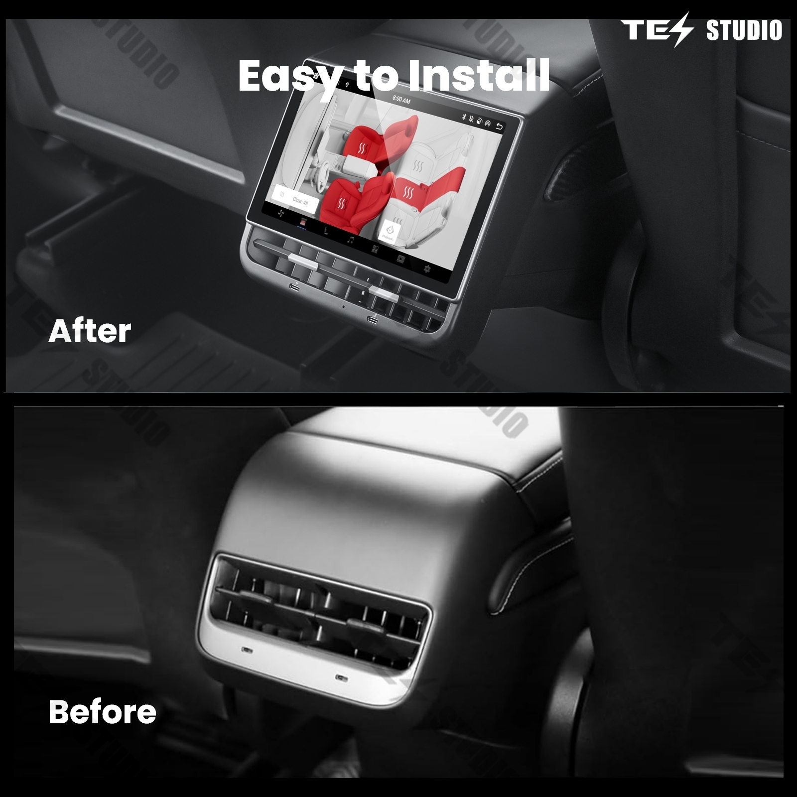 Tesstudio Tesla Accessories R8 Rear Entertainment Display For Model 3/Y（February 2019+）