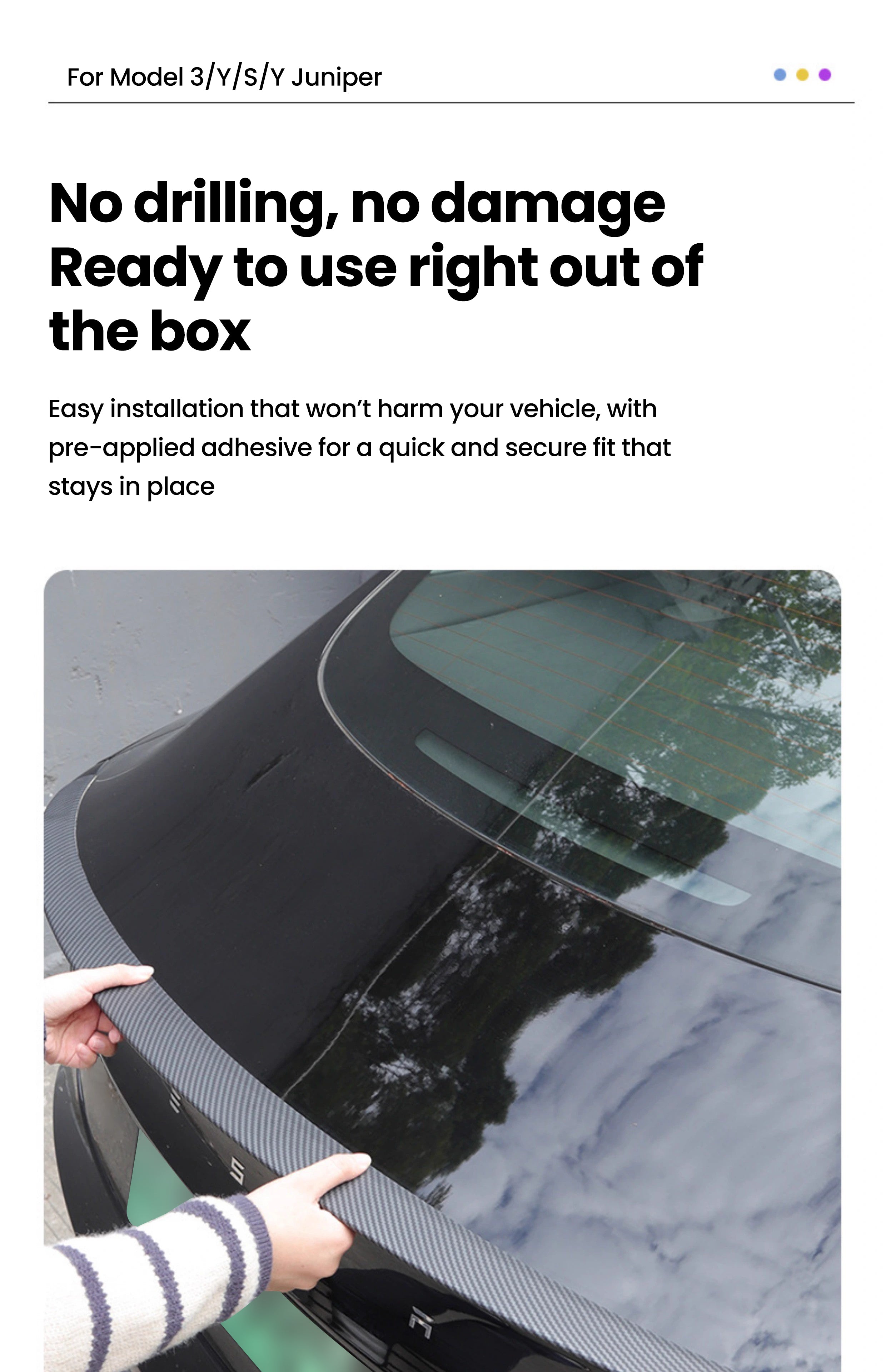 Tesla Model 3/Y/S  Model Y Juniper Real Carbon Fiber Tail Spoiler Wing Tesstudio?