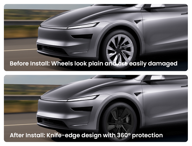 Hubcap X Style 19'' YB Knife Wheel Covers for Tesla Model Y Juniper